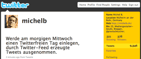 twitterfreier Tag