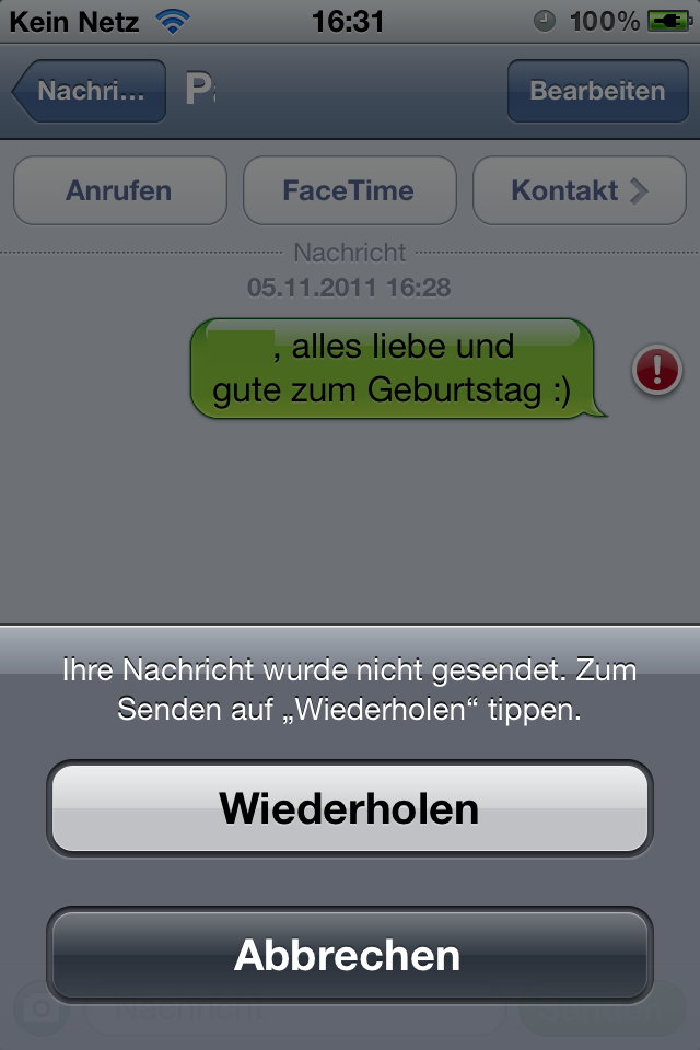Screenshot iPhone Nachrichten-App